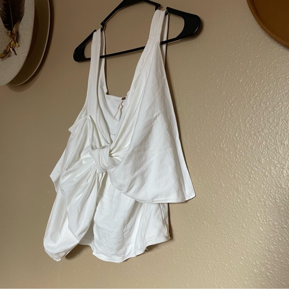 NWOT - FREE PEOPLE - White Bow Cami Tank Top - Stretchy SOFT - Size S - New! - Picture 6 of 12